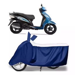 Auto Pearl Bike Cover for Hyosung Wego BS6 (White & Blue)-image-95