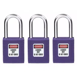 BRADY Lockout Padlock Keyed Alike Nylon Std Body Size Hardened Steel Std Purple, 39N168-picture-29