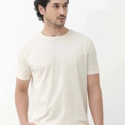 Rare Rabbit Beige Regular Fit Print T-Shirt-image-57