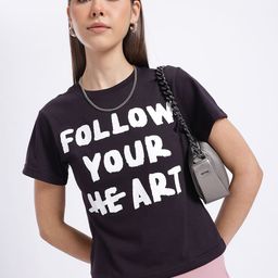 glitchez Heart's Compass Printed T-shirt-image-94