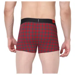 UnderJeans by Spykar Red & Grey Check Trunks - Pack of 2 image 2