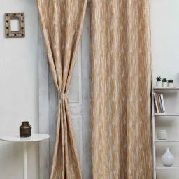 Ariana Meander Gold Polyester 7ft Door Eyelet Curtain-image-61