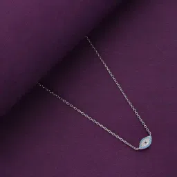 Kai Jewel Sterling Silver Single Evil Eye Blue & White Diamonds Chain Necklace-image-31
