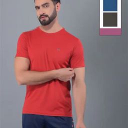 Force NXT Multicolored Regular Fit Sports T-Shirt - Pack Of 3-image-99