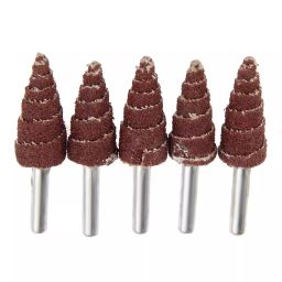 GSK Corporation 5 pcs Cone Shape Abrasive Sandpaper Deburring Sanding Polishing Flap Wheel Size-image-35