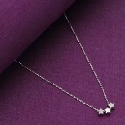 Kai Jewel Sterling Silver Three Twinkling Stars Casual Chain Necklace-image-54