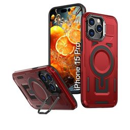 Luxury Kase Rugged Shockproof iPhone 15 Pro Magnetic Back Case with Kickstand-picture-31