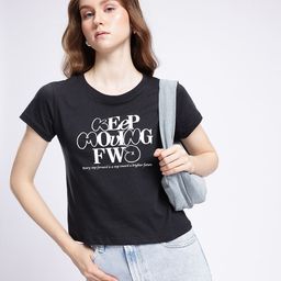 glitchez City Vibe Typography Printed Monochrome T-shirt-image-75