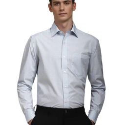 Louis Philippe Blue Cotton Regular fit Checks Shirts-picture-0