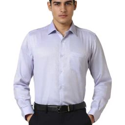 Van Heusen Purple Cotton Regular Fit Texture Shirts-picture-7