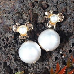 KPOP Gold-Plated Contemporary Beadded Drop Earrings-image-0