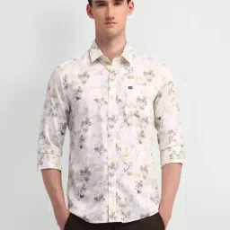 Arrow Sport Beige Cotton Slim Fit Printed Shirt-picture-15