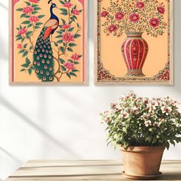 Kotart Brown & Green 2 Pieces Wooden Birds and Animals Painting Wall Art-picture-42