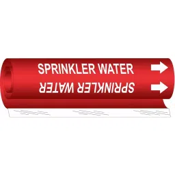 BRADY Pipe Marker Sprinkler Water Red & White for 1-1/2 to 2-3/8 inch Outer Diameter Pipe, 14H981-image-96