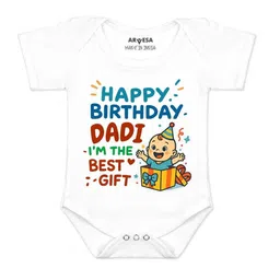 arvesa Happy Birthday Dadi Printed Romper-picture-31