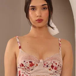 2PEACE Women Floral Full Coverage Lace Underwired Non Padded Anti Odour Balconette Bra-picture-12