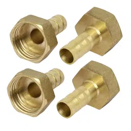 Generic 12.7 mm(1/2Inch) 10mm Barb Brass Tubing Fitting Connector-Pack of 4-picture-0