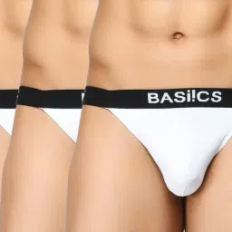 BASIICS by La Intimo White Comfort Fit Solid Briefs (Pack of 3)-picture-6