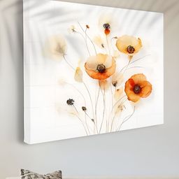Livin'luxe White & Orange Floral Canvas Wall Art-picture-21