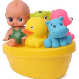 Ratnas Squeezy Baby & Animal Bath Toys Pack of 5 -  (Color & Print May Vary)-picture-26