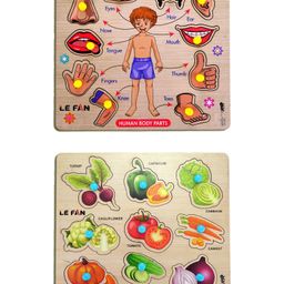 Mingkids Knob and Peg Puzzle for Kids Multicolour - 19 pieces-4