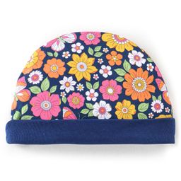 Babyhug 100% Cotton Knit Floral Print Cap - Navy Blue-image-13