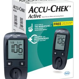 Accu-Chek Active Blood Glucose Meter | Glucometer Kit with FREE 10 Strips + 10 Lancets + 1 Lancing Device| For Accurate Blood Sugar Testing-79