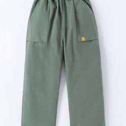 Mark & Mia Cotton Full Length Trousers with Duck Embroidery - Olive-image-89