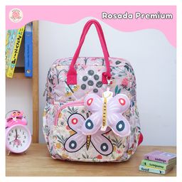 Rosada Lilac Garden Light Weight Durable Box Backpack for School with Comfortable Cushion Padding and Handle | Waterproof Trendy and Spacious Kids Backpack | Unisex Stylish Bag for Kids Boys and Girls - Height 12 Inches-image-52