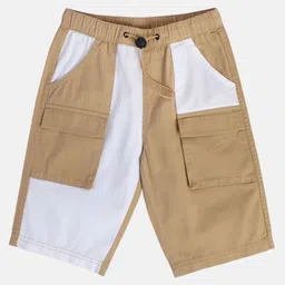 MINI KLUB Cotton Colour Blocked Shorts - Brown-picture-3