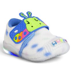 Chiu Caterpillar & Happy Text Designed WIth Velcro Closure Tie Dye LED Shoes - Blue-image-81