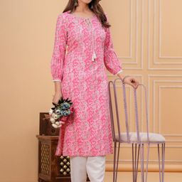 JAIPURI COLLECTION Women Floral Printed Daily Straight Kurta-picture-8