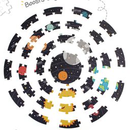 Intelliskills Premium Solar System Puzzle - 47 Pcs| Floor puzzle with 9 activity Flash cards | 24+ stickers | Learn about Space  & Planets |Educator Recommended image 2