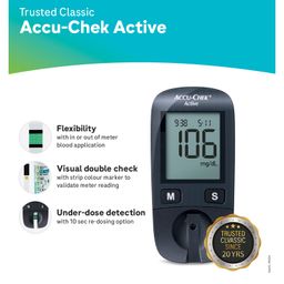 Accu-Chek Active Blood Glucose Meter | Glucometer Kit with FREE 10 Strips + 10 Lancets + 1 Lancing Device| For Accurate Blood Sugar Testing image 2