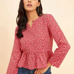 NEESH Floral Print Peplum Top-image-97