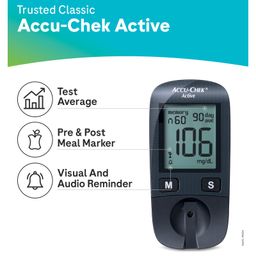 Accu-Chek Active Blood Glucose Meter | Glucometer Kit with FREE 10 Strips + 10 Lancets + 1 Lancing Device| For Accurate Blood Sugar Testing image 3