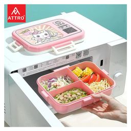 Attro Lunch Box Unicorn Theme Print with Inner Container & Spoon - Pink image 3