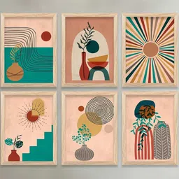 WALLLANE Brown 6 and more Piece Wood Abstract Wall Paintings-image-15