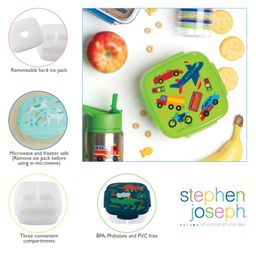 Stephen Joseph Snack Box with Ice Pack Shark Print - Blue image 4