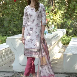 Women Floral Printed Kurta with Trousers & Dupatta-54