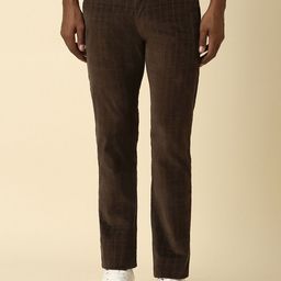 Allen Solly Men Checked Slim Fit Trousers-picture-46