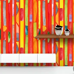 ArtzFolio Printed UV-Resistant Anti-Bacterial Multicolored Kaleidoscope LinesPeel & Stick Wallpaper-image-75