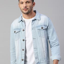 High Star Men Blue Washed Denim Jacket-image-40