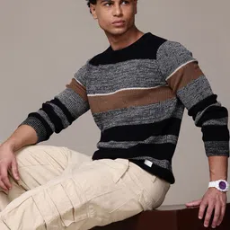 The Roadster Life Co. Striped Acrylic Pullover-image-69