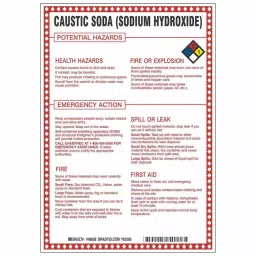 BRADY Chemical Sign Caustic Soda Sodium Hydroxide Potential Hazards Fiberglass 10 x 7 inch, 41F469-image-51