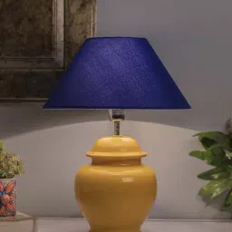 Homesake Yellow Ceramic Table Lamp with Cone Shade (Bulb Included) - Set of 1-44