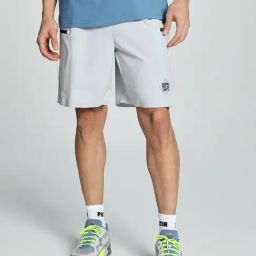 Puma x P.A.M. Light Grey Relaxed Fit Printed Shorts-image-80