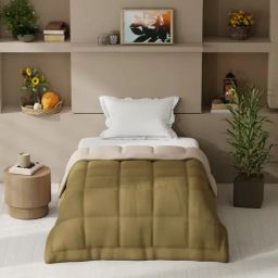 Bianca Brown & Beige 150 GSM Silken Fiber Filling & Micro Fabric Reversible Single Comforter-image-57