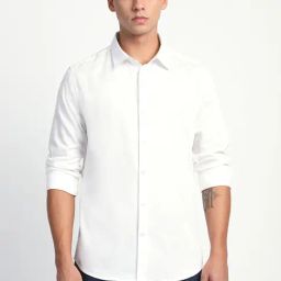The Bear House White Cotton Slim Fit Shirt-image-13