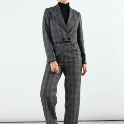 Powersutra Grey Checks Blazer With Trouser-picture-43
